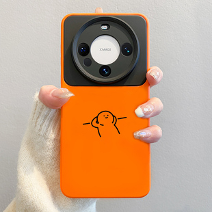 高级感50小众男女m40pro全包防摔30 简约m60pro液态硅胶pro 摆烂小人适用华为mate60手机壳新款 pura70pro个性