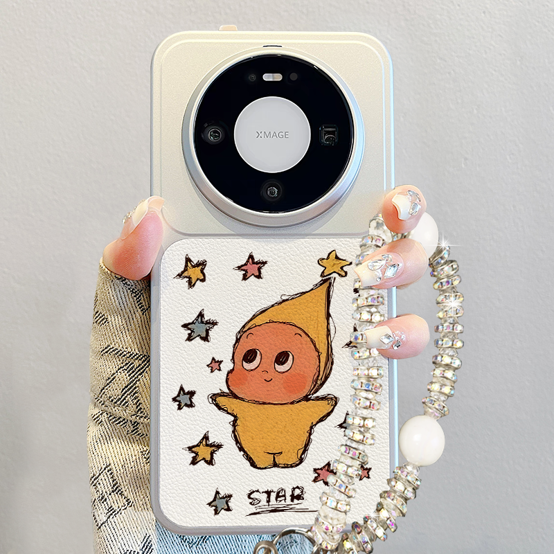 适用华为mate80手机壳2026新款情侣mate70pro撞色小羊皮promax高级感60pro+星星人卡通pura70pro女p80软硅胶