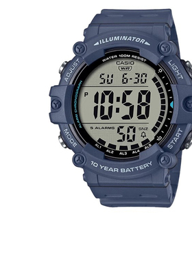 casio手表男大屏数显运动防水学生石英表男士手表AE-1500WH-2AVDF