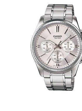 Casio卡西欧手表男正品商务皮带非机械学生石英表MTP-1375D-7AVDF