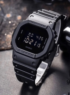 casio卡西欧手表男小方块gshock正品运动防水学生电子表DW5600UBB