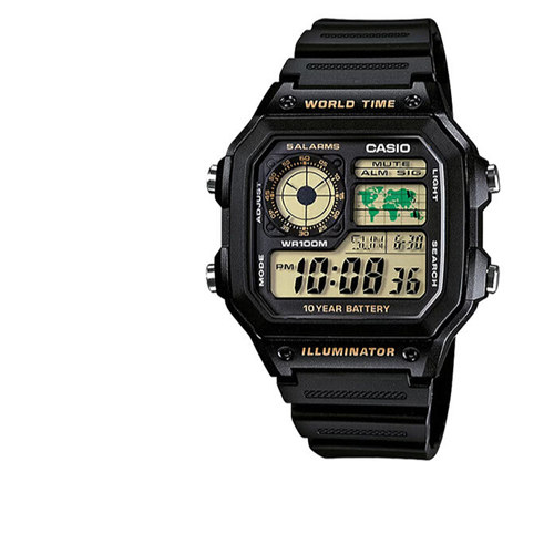 卡西欧男复古小方表运动防水