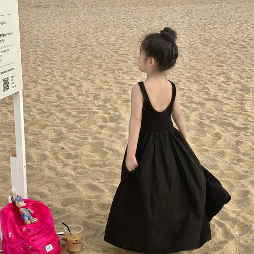 女童连衣裙春款新款露背度假沙滩