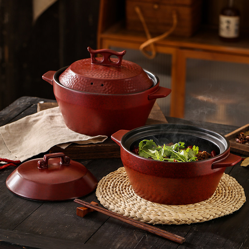 大号烧锅耐高温日式陶瓷网红砂锅明火深煲家用商用酒店创意浅砂煲