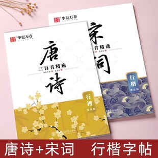 吴玉生行楷字帖唐诗三百首成年男练字硬笔书法唐诗宋词成人临摹练字帖高中生女生清秀行书古诗词连笔大学生手写体华夏万卷钢笔字帖