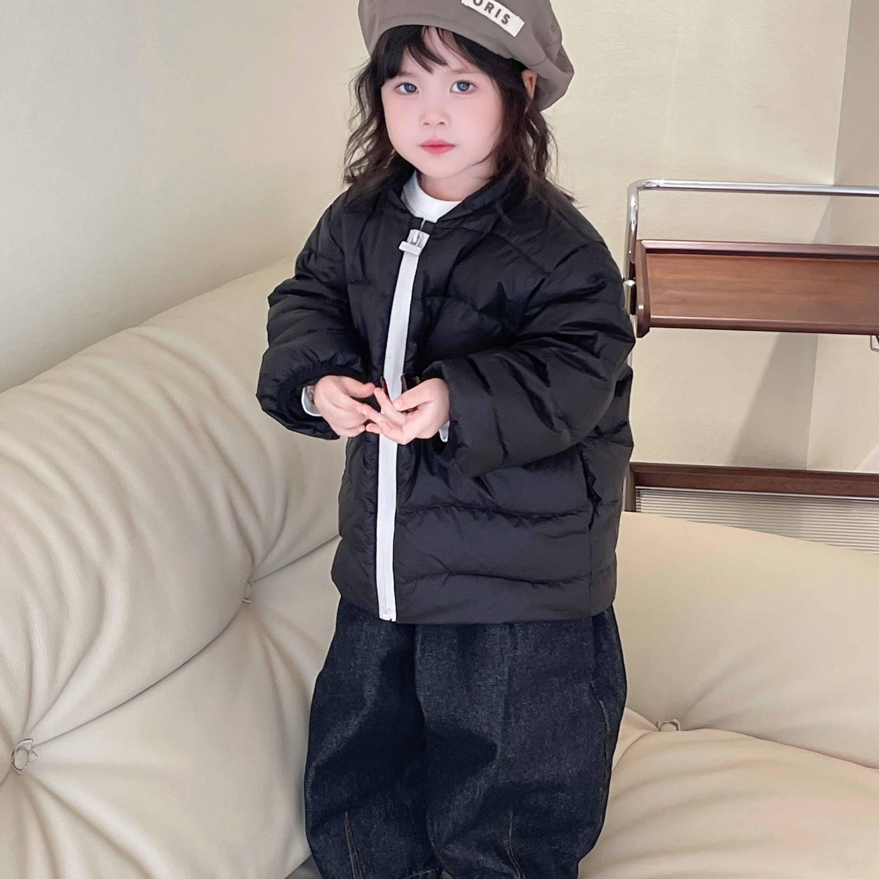 男女童2024秋冬新款纯色防寒外套