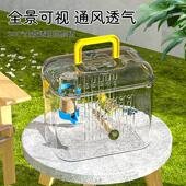 鹦鹉笼子亚克力透明专用便携手提外出笼全景透气大号家用观赏鸟笼