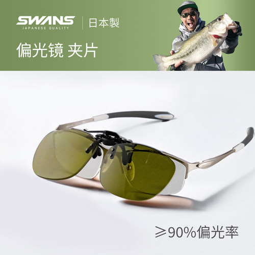 SWANS驾驶钓鱼偏光太阳镜夹片