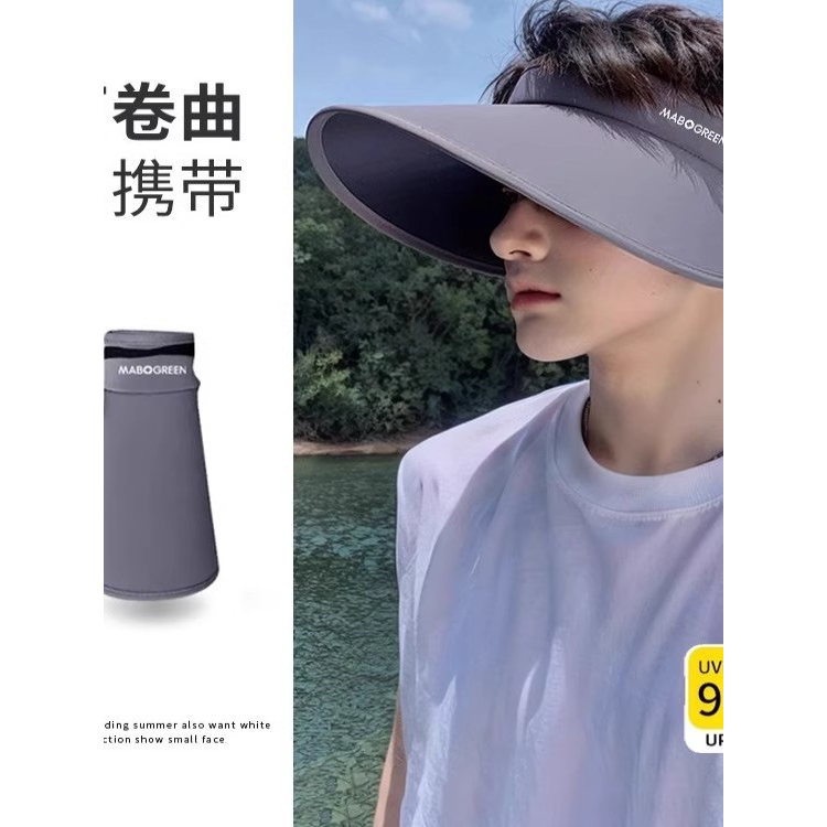 男士防晒帽男款遮阳帽太阳帽子防紫外线2025新款大帽檐户外专用