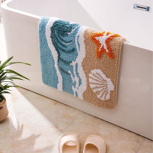 Bathroom floor mat, absorbent and non slip foot mat植绒门垫