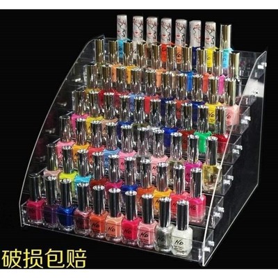 display rack, shelf, plastic shelf, nail polish,