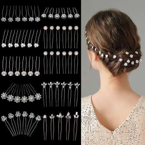 Bridal hair accessories, rhinestone pin headband水钻珍珠发簪
