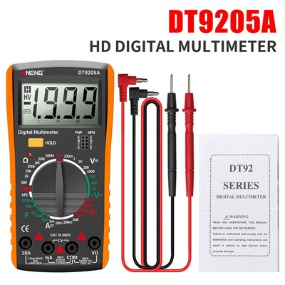 DT9205A LCD Digital Multimeter Portable AC DC Volt Voltmeter