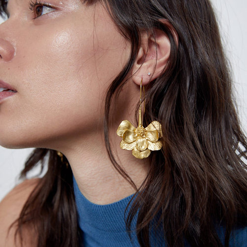 New Fashion Long Flower Earhook Eardrops时尚长款花朵耳钩