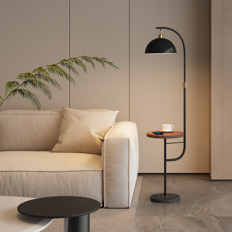 简约现代落地灯北欧客厅沙发旁卧室床头灯创意个性带茶几立式台灯
