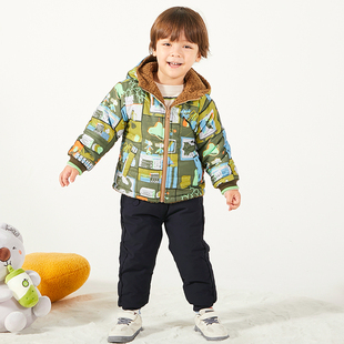 可拉比特童装帅气棉服2022年冬装新韩版休闲个性保暖加厚棉服棉衣