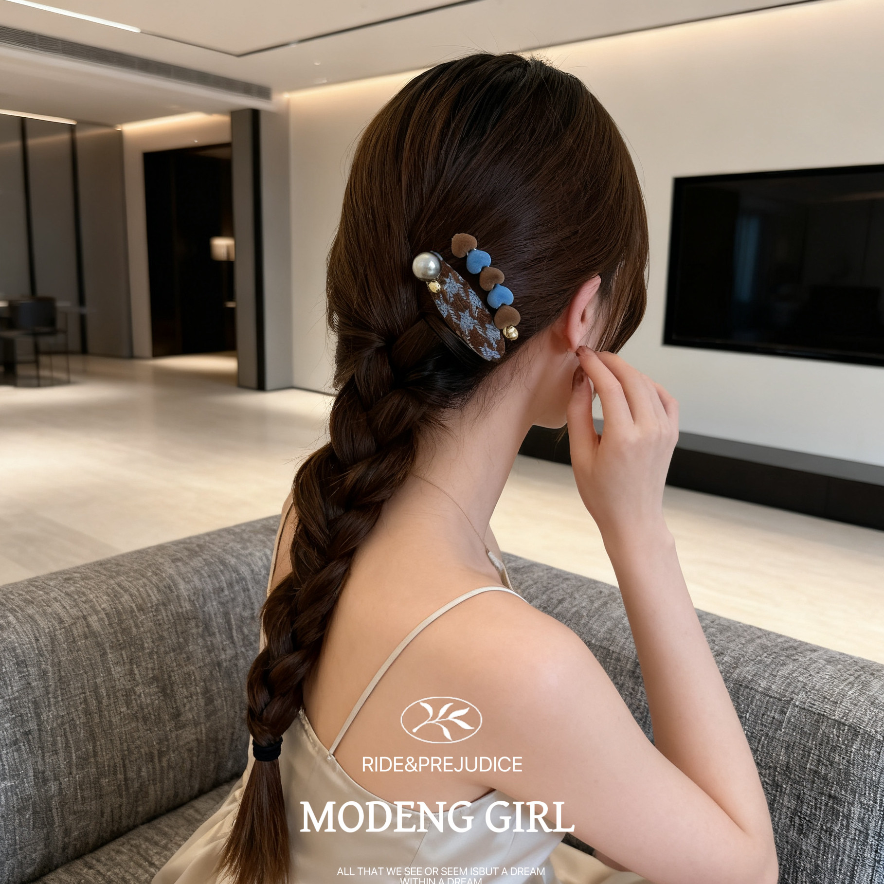 高级感秋冬发夹女爱心撞色侧边夹前额一字发卡碎发刘海夹2025新款