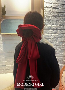 【冬日篇章】高级感超大麂理感肠圈飘带小众设计发圈发带可拆卸