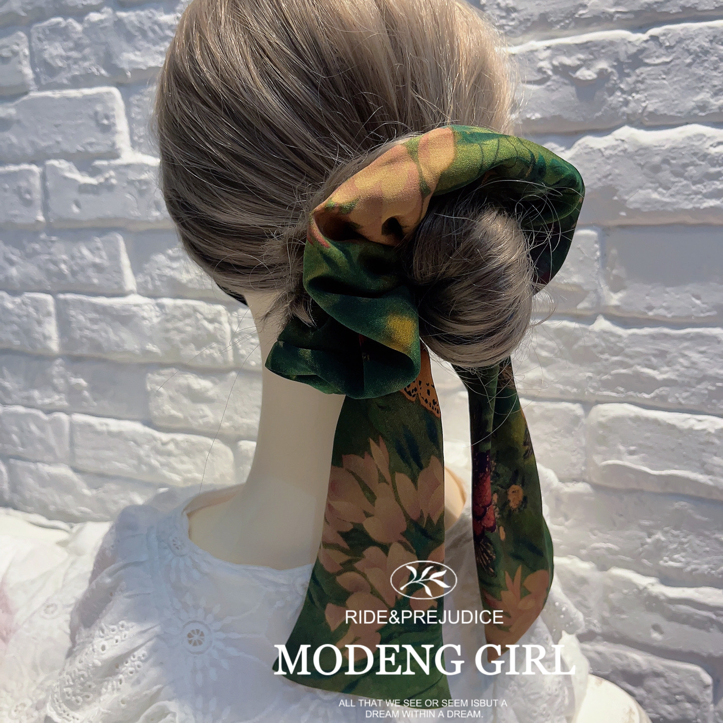 复古油画感飘带发圈发绳