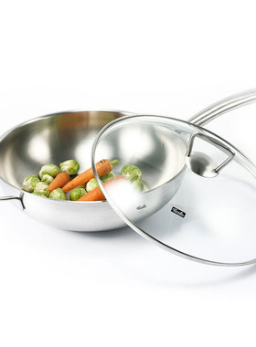 Fissler菲仕乐马克系列30cm单柄炒锅不锈钢物理不粘EM6823300010