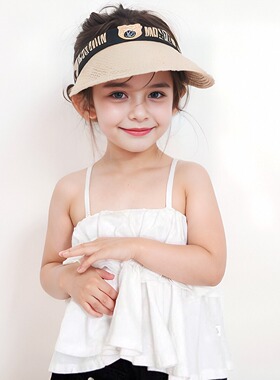 儿童帽子防晒夏季大帽檐女童遮阳防紫外线宝宝太阳空顶帽