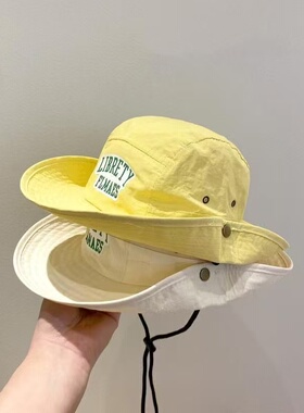 婴儿帽子春夏款宝宝渔夫帽速干洋气儿童遮阳帽防晒外出登山帽