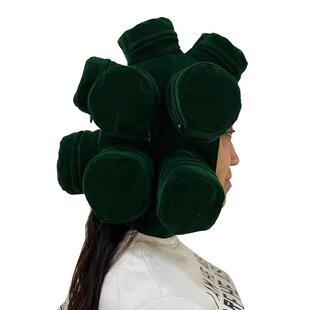 无烟植绒头部艾灸帽脑部耳部无烟纯铜艾灸盒12孔头部艾灸器随身灸