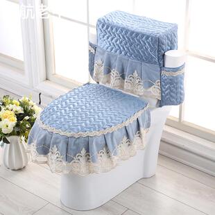 欧式马桶盖套罩套装三件套高档软垫圈拉链式坐便器垫儿加大款外套