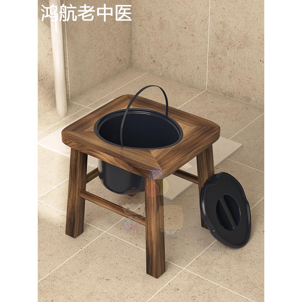 坐便器老人孕妇成人家用碳化实木卫生间马桶凳坐便椅加固便椅移动