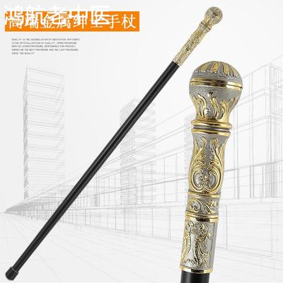 意大利金色花纹把手奢华绅士手杖英式复古高端礼品防滑文明拐杖女