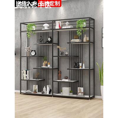 轻奢产品展示柜多层化妆品货架办公室隔断样品陈列展柜落地置物架