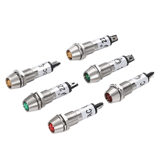 8MM小型电源信号灯ADP-XD8-1红色指示灯 6V12V24V220V 金属铜外壳