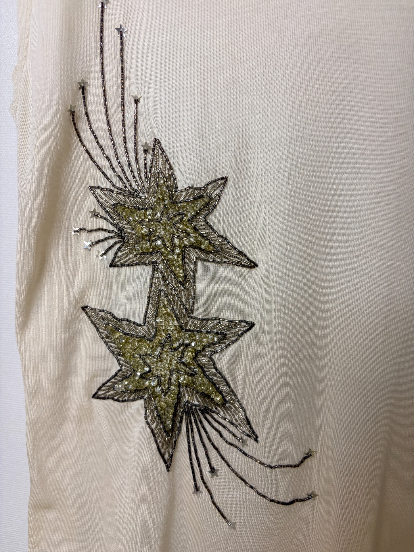 Saint Laurent Silk Firework Embroidery Top — label