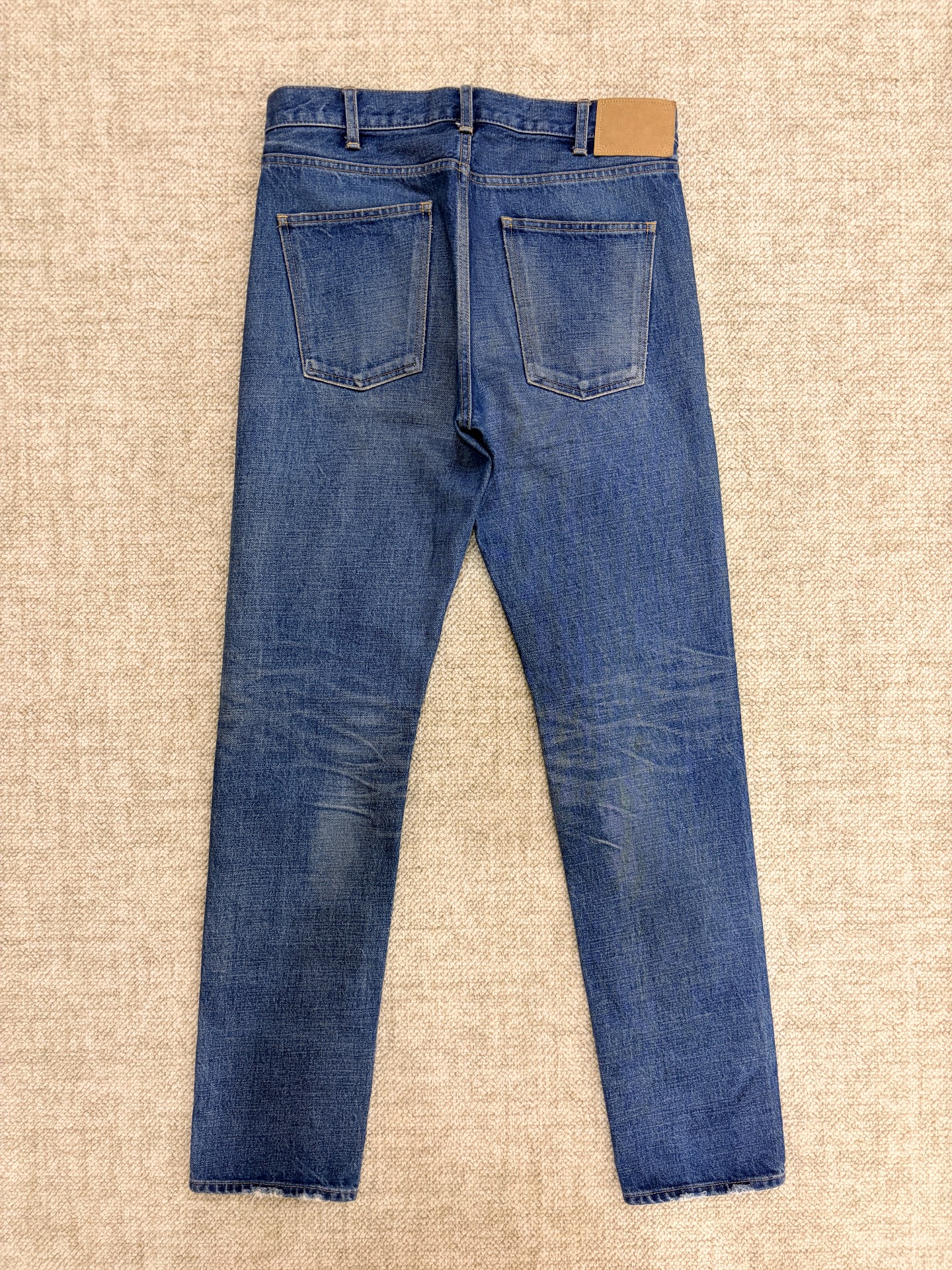 Celine Blue Straight-Leg Distressed Jeans — front