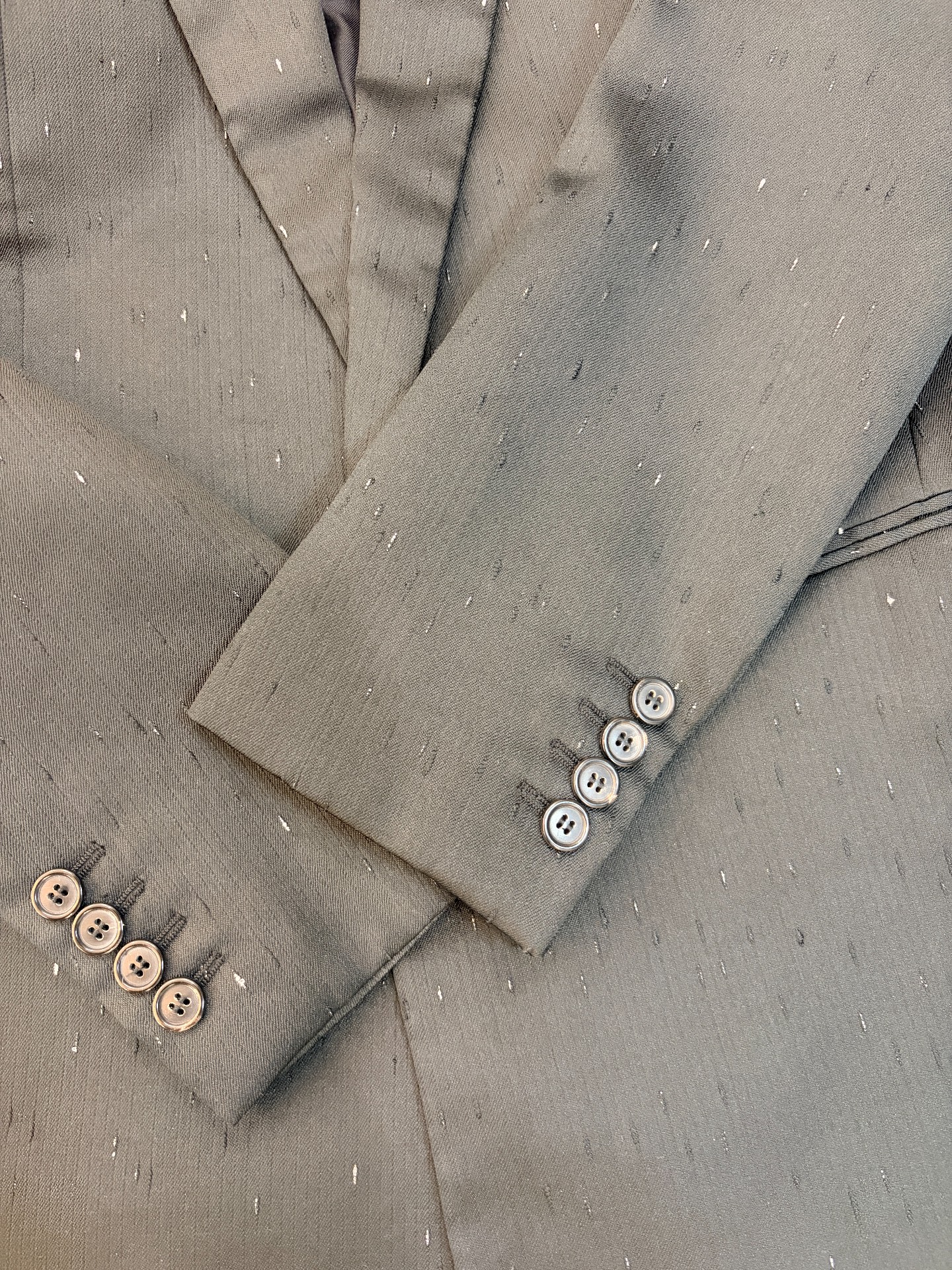 Saint Laurent Wool Speckled Blazer — detail