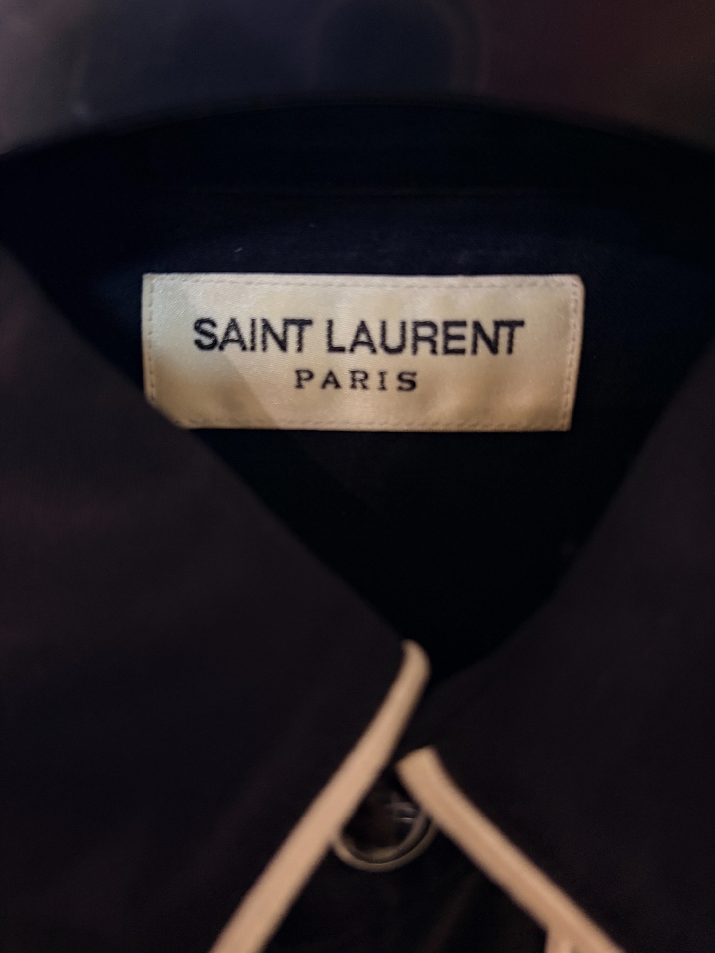 Saint Laurent 16FW White Piping Shirt — back
