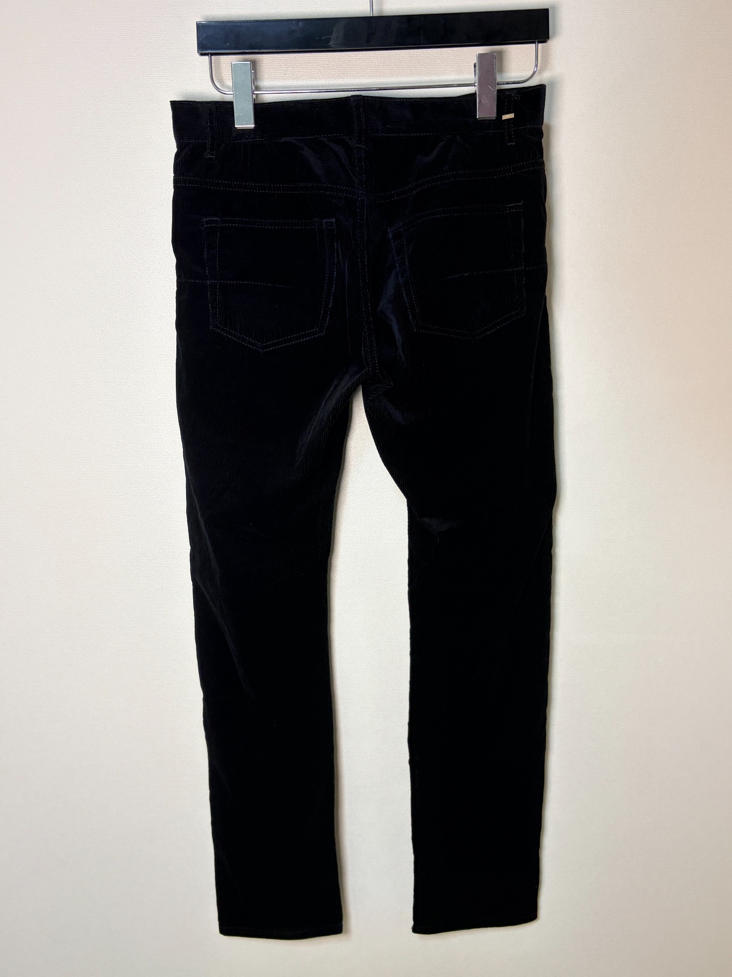 Dior Homme 14FW Runway Black Corduroy Jeans — front