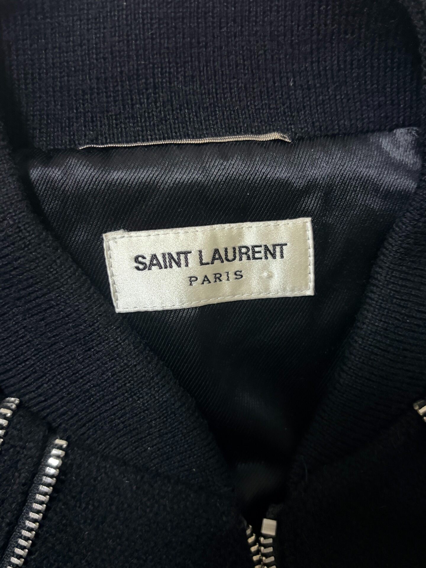 Saint Laurent 15FW Multi-Zipper Baseball Jacket — back