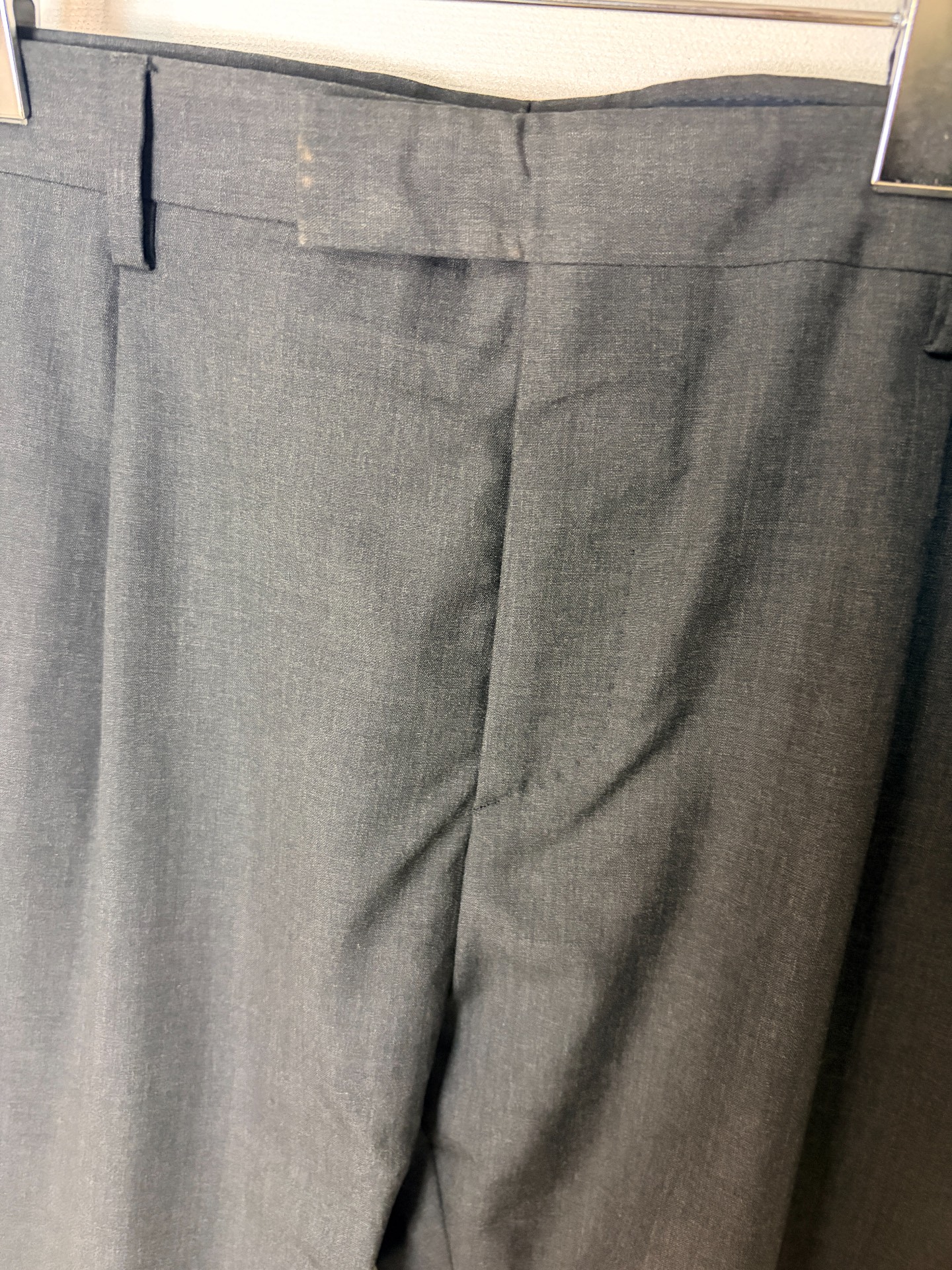 Saint Laurent SLP Wool Straight-Leg Suit Pants — detail