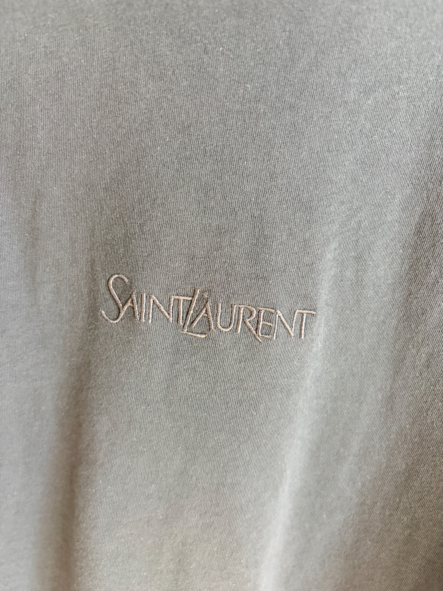 Saint Laurent Embroidered Logo Short-Sleeve Tee — detail