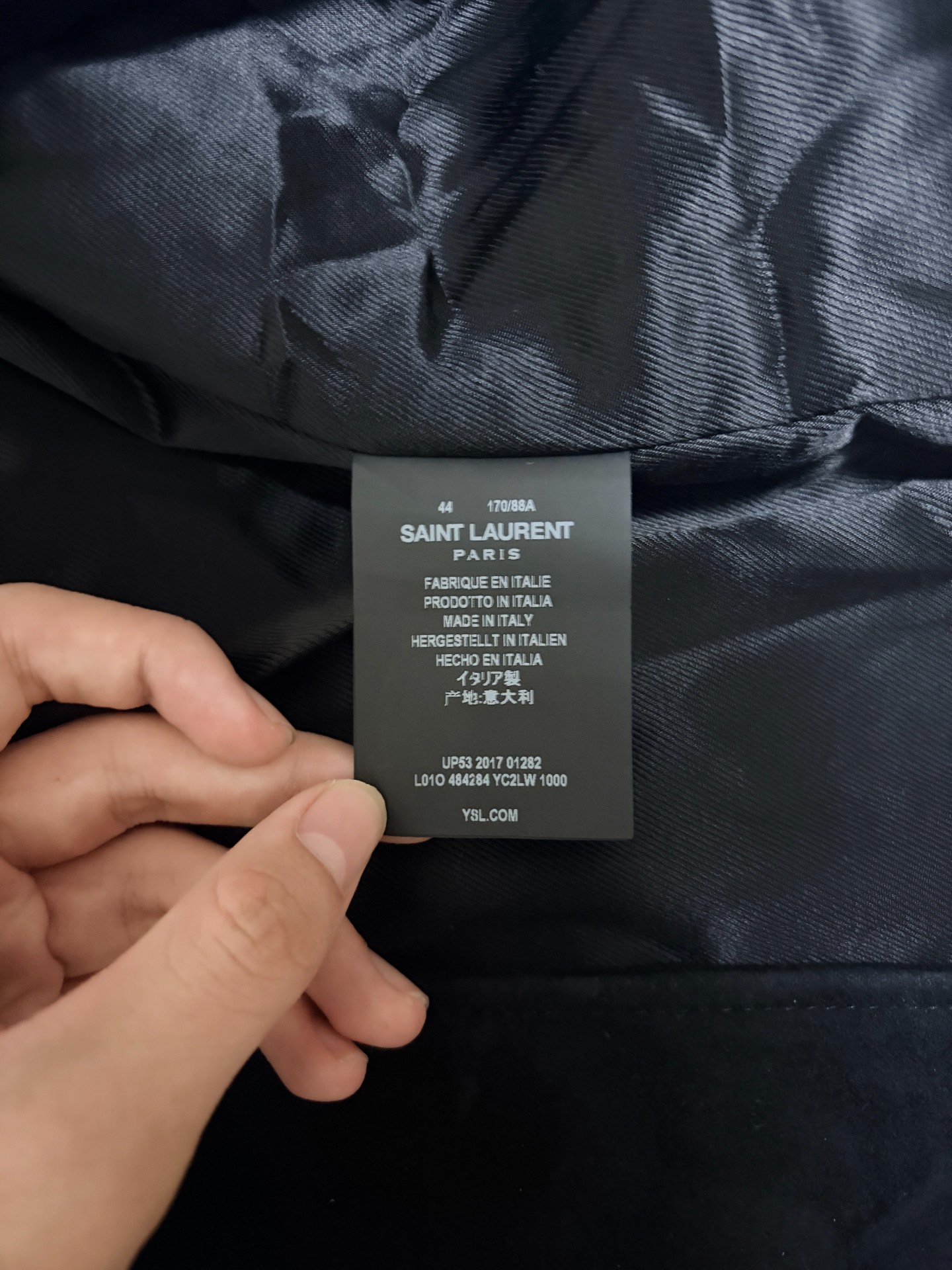 Saint Laurent Black Suede Motorcycle Jacket — back