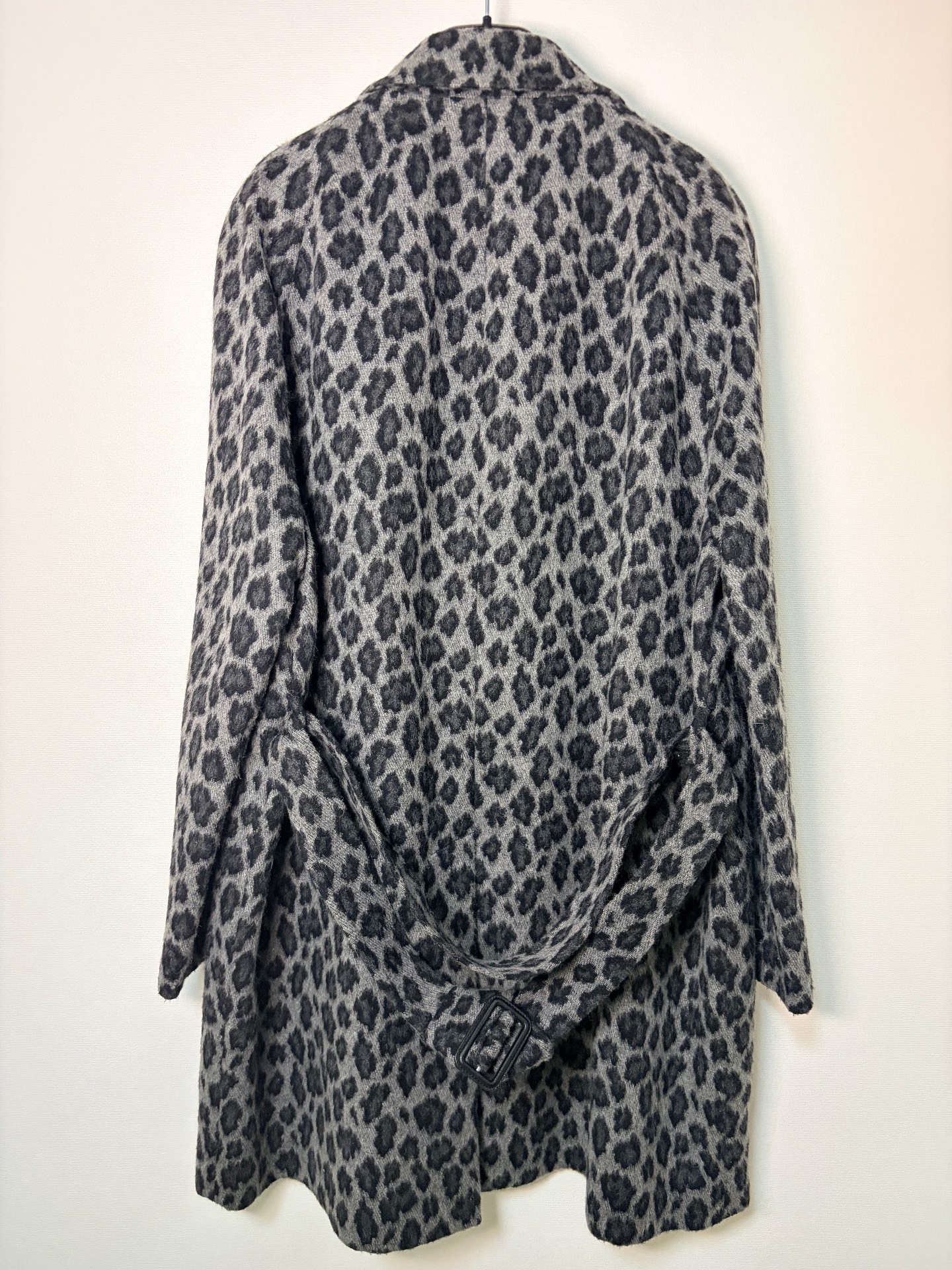 Saint Laurent Leopard Print Wool Coat — front