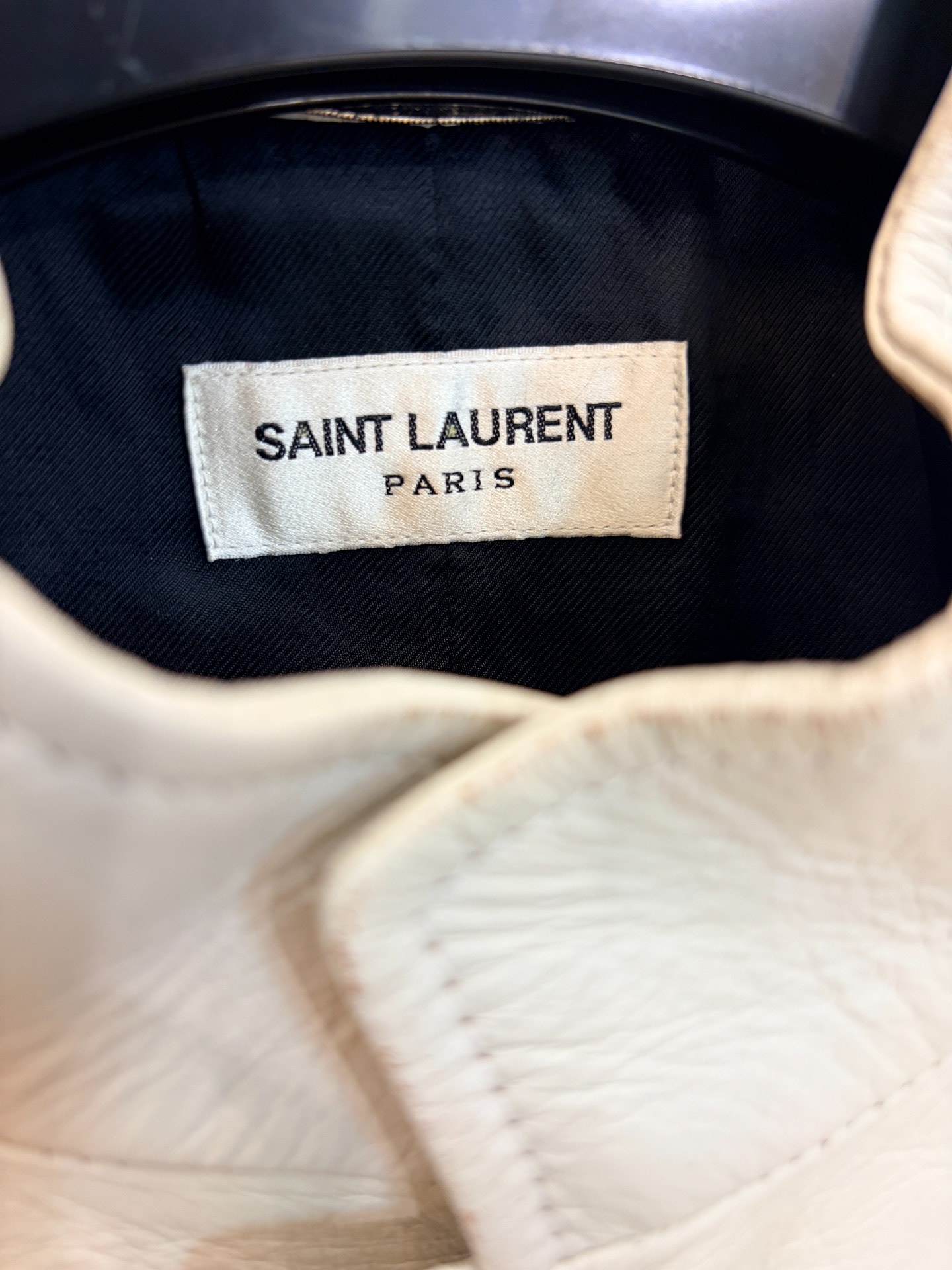 Saint Laurent SLP 19ss White Leather Jacket — back