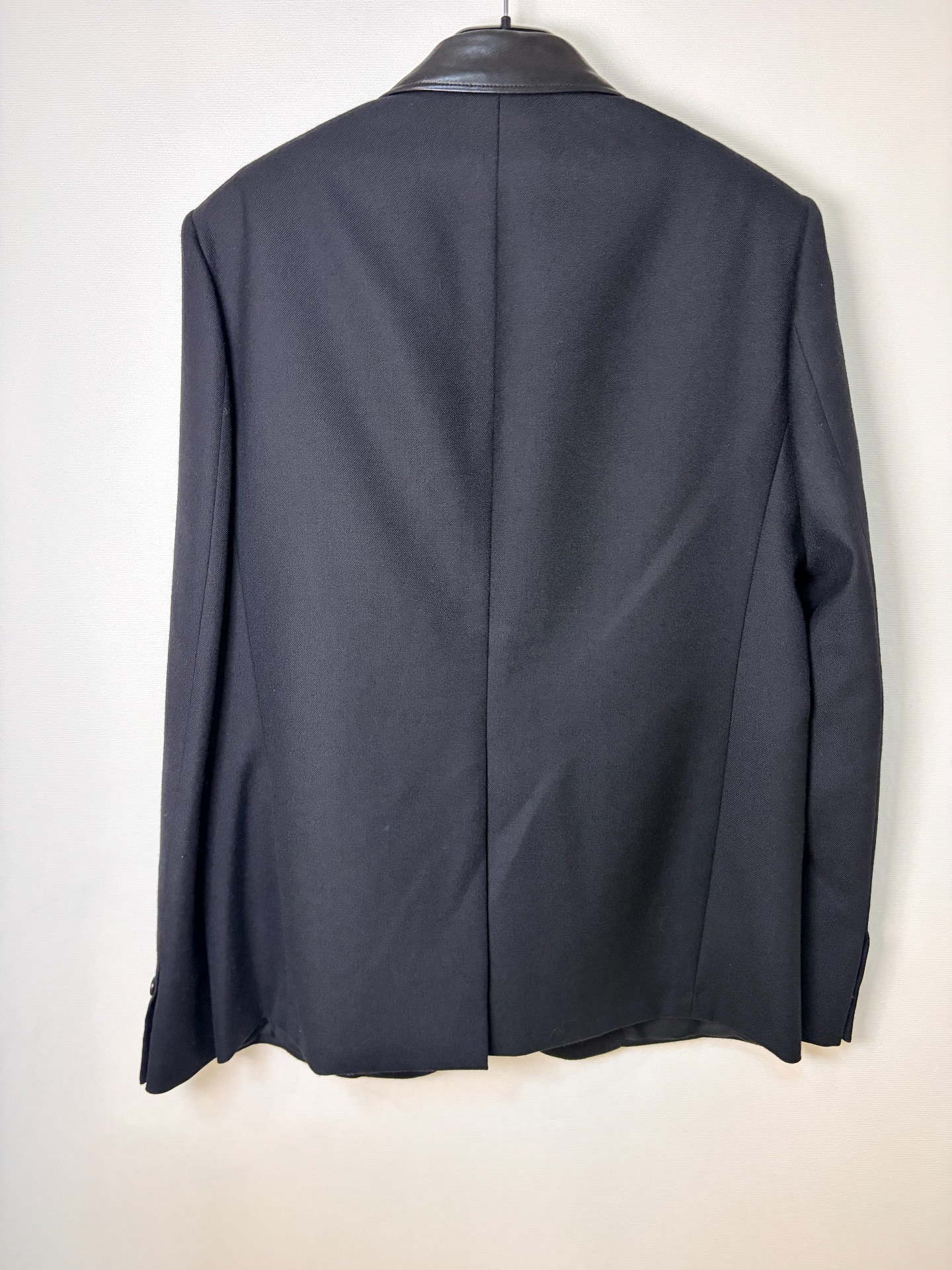 Saint Laurent Wool Blazer w/ Leather Collar — front
