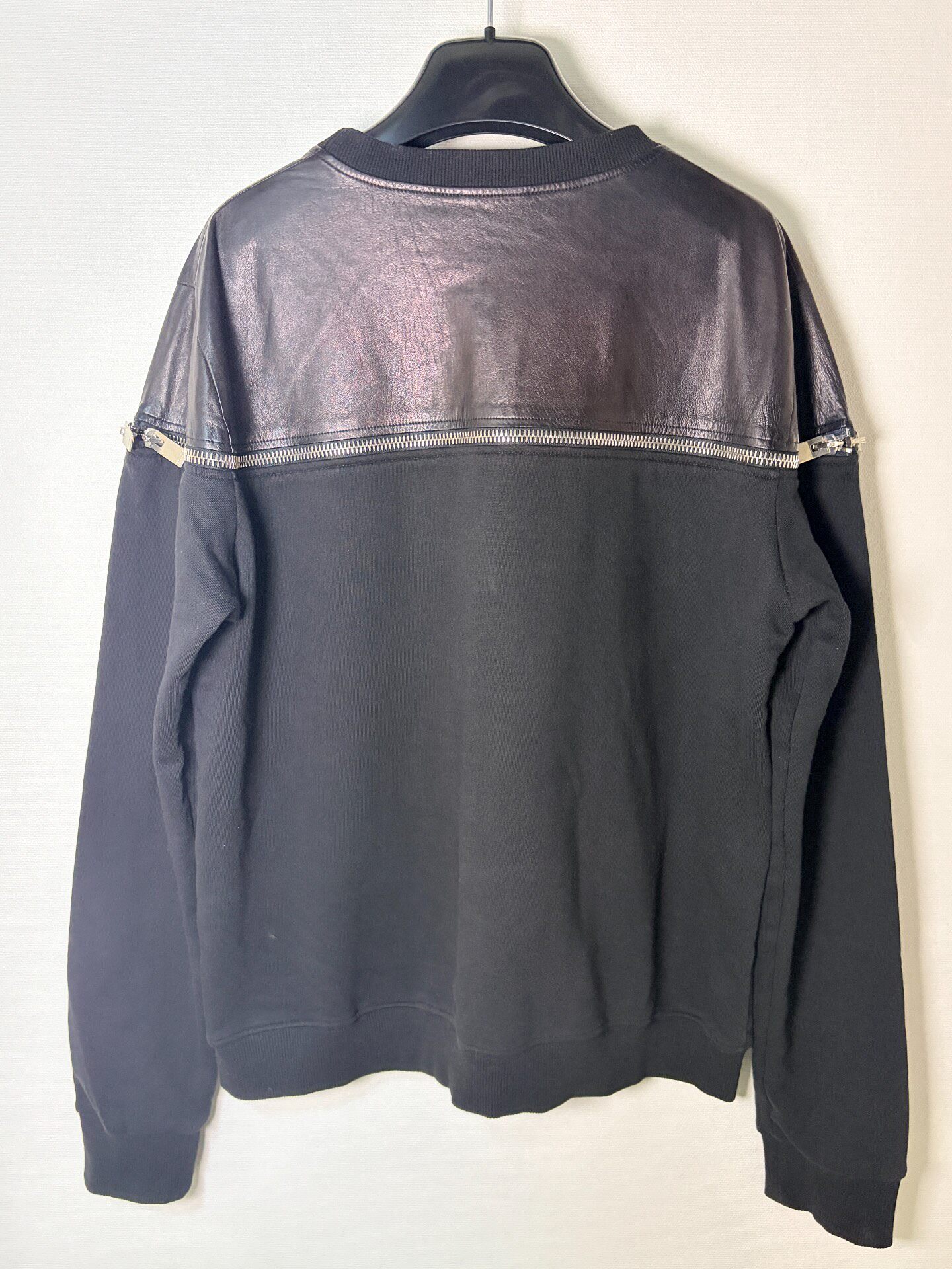 Saint Laurent SLP 13FW Leather Zip Sweatshirt — front
