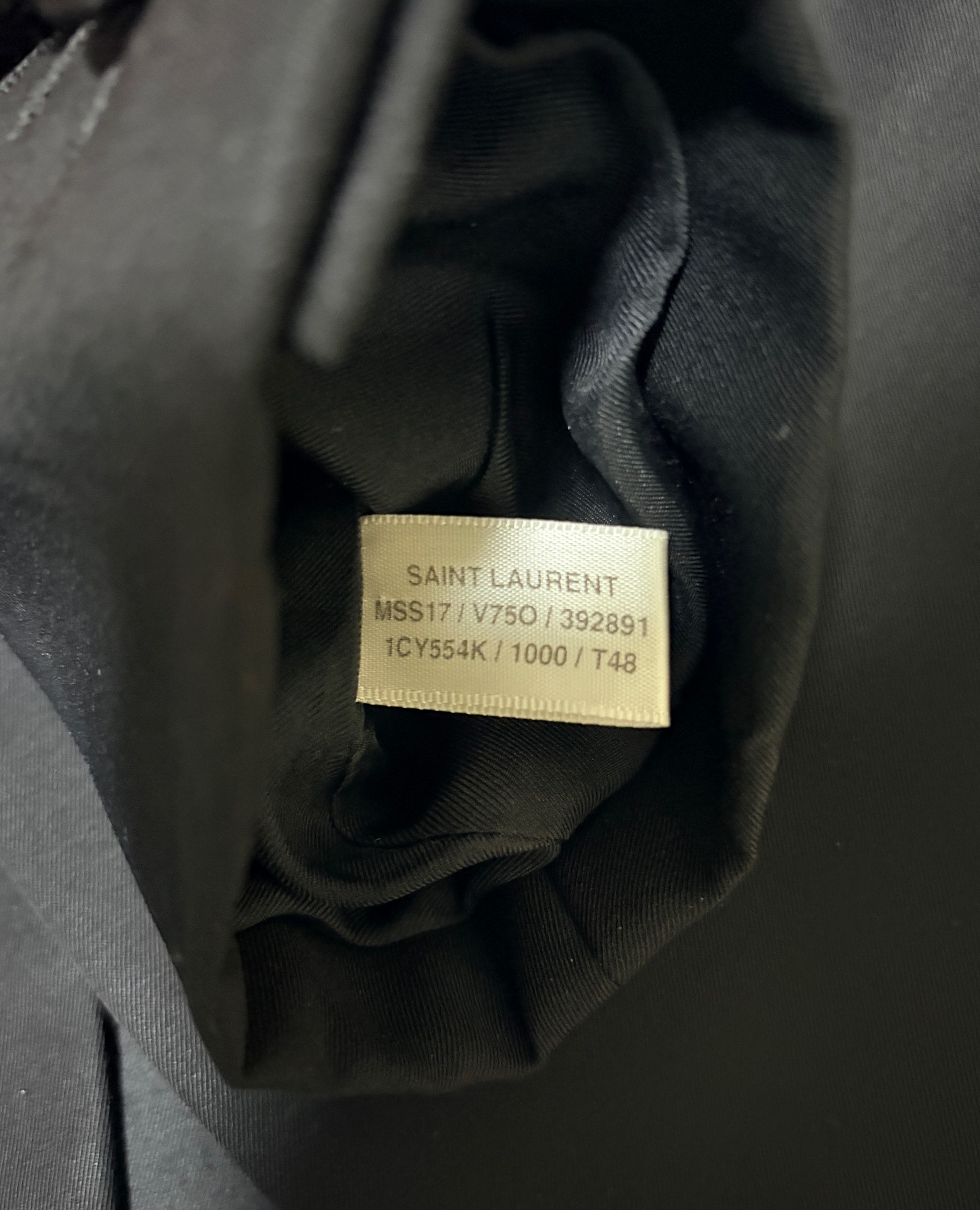 Saint Laurent Black Tuxedo Jacket — label