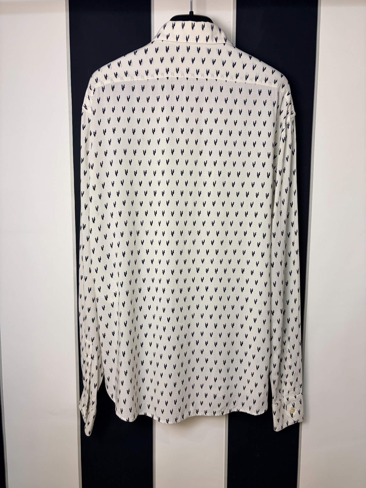 Saint Laurent White Silk Lightning Shirt — front