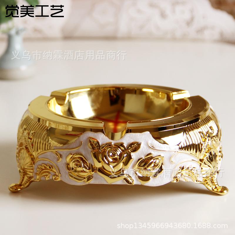欧式镀银镀金金属烟缸酒吧烟缸合金烟灰缸家居烟缸