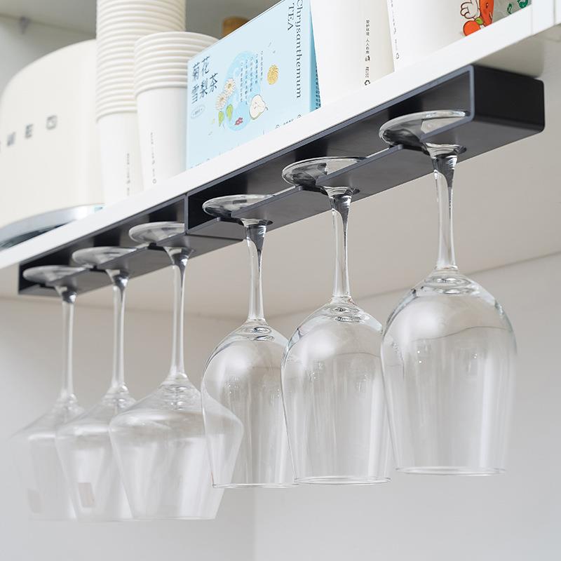 酒杯架悬挂摆件家用酒吧橱柜吧台红酒架高脚杯酒架吊架倒挂杯架图片