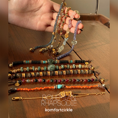 Bohemian Rhapsodie 手链法国小众复古手工天然石彩色串珠礼物